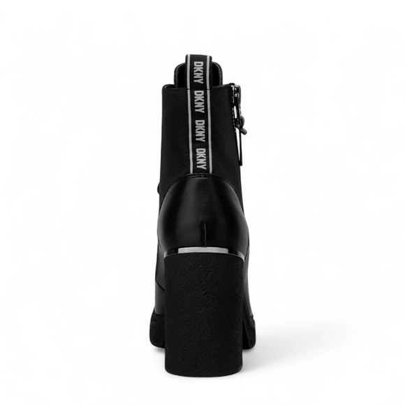 DKNY Women’s Toia Lace-Up Zip Block Heel Booties 11 BRAND NEW w/out tags Black - Picture 3 of 4